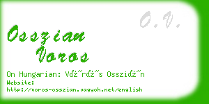 osszian voros business card